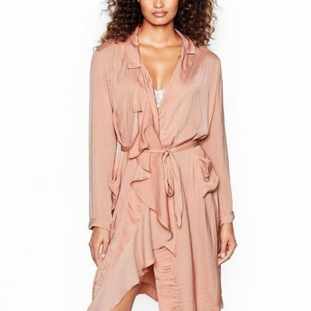 Victoria's Secret Satin Duster Robe Copper Blush L